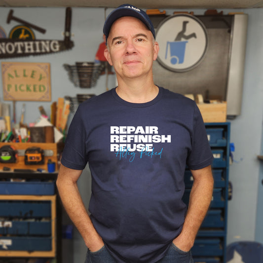 Alley Picked - Repair, Refinish, Reuse Stacked Lettering Tee