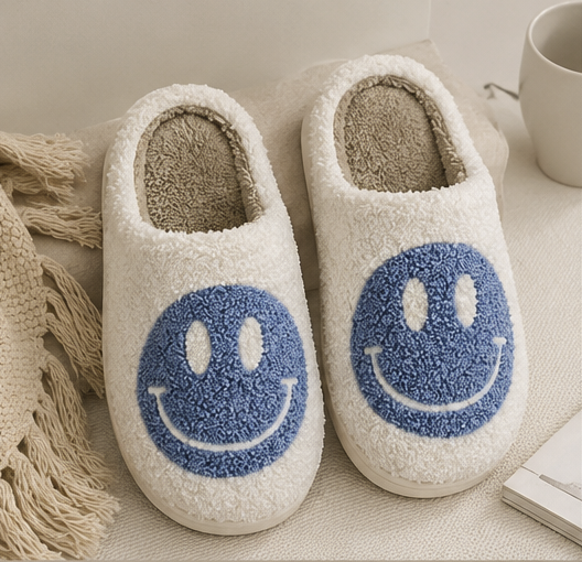 Retro Smiley Slippers