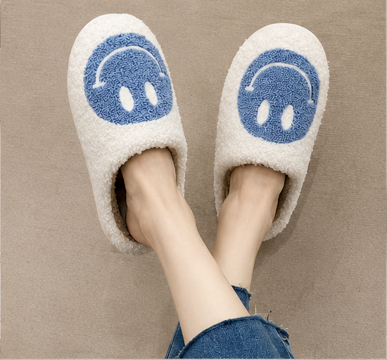 Retro Smiley Slippers